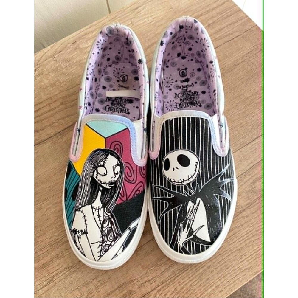 Disney The Nightmare Before Christmas Jack & Sally Slip-On Shoes Women's Size 6